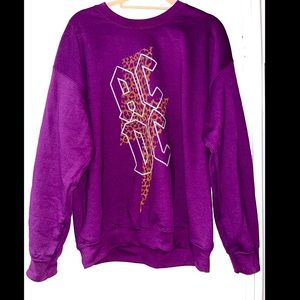 Ac/Dc crew neck oversized sweatshirt